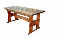 Деревянный стол 2200х800 мм из массива сосны ручной работы для кафе, дачи от производителя. Wood Table 14