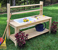 Декоративный деревянный стол для работы в саду - (Decorative Table - 06)