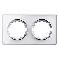 Рамка скляна OneKeyElectro, подвійна, колір білий