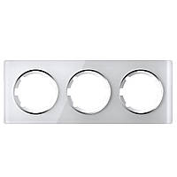 Рамка скляна OneKeyElectro, потрійна, колір білий