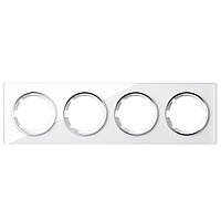 Рамка скляна OneKeyElectro, на 4 прилади, колір білий