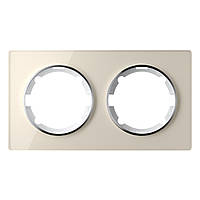 Рамка скляна OneKeyElectro, подвійна, колір бежевий