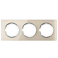 Рамка скляна OneKeyElectro, потрійна, колір бежева