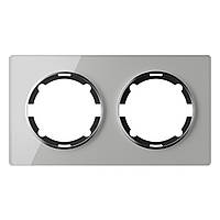 Рамка скляна OneKeyElectro, подвійна, колір сірий