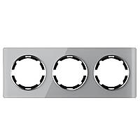 Рамка скляна OneKeyElectro, потрійна, колір сірий