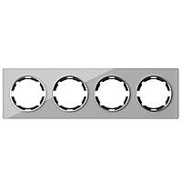 Рамка скляна OneKeyElectro, на 4 прибори, колір сірий