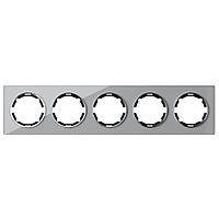 Рамка скляна OneKeyElectro, на 5 приладів, колір сірий