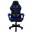 Крісло геймерське розкладне B 810 геймерський стілець комп'ютерний з 2 подушками синій, фото 2