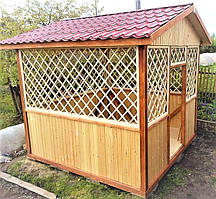 Дерев'яні альтанки 2,25х2,25х2,8 недорого оптом для дачі від виробника Wood Gazebo 002