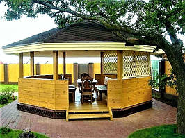 Альтанка з термомодифицированного бруса 36 м2 від виробника Thermo Outdoor Gazebo 014