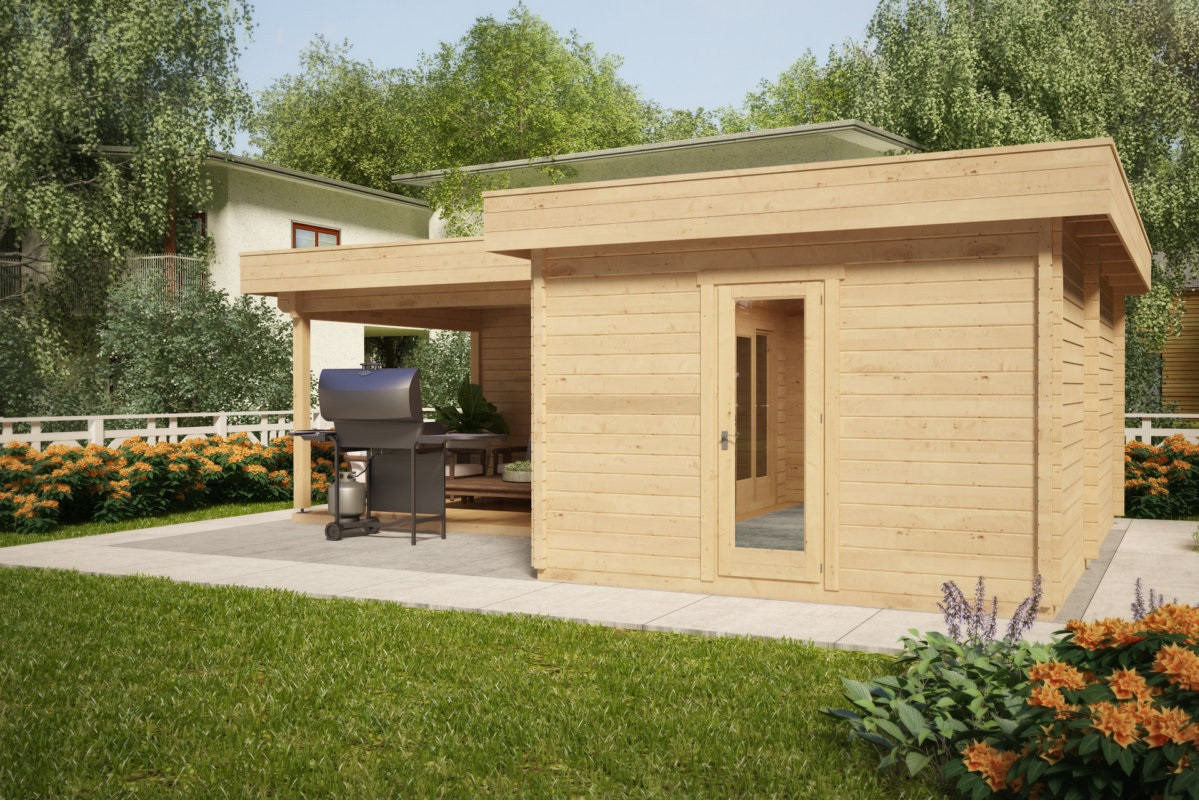 Альтанка дерев'яна з профільованого бруса 8х6 м. низька ціна від виробника