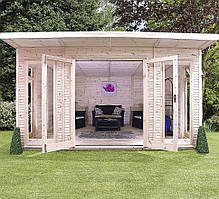 Закрита альтанка дерев'яна 4х4 збірна дачна від виробника Wood Gazebo 015