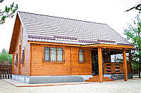 Дом деревянный сборный из бруса с верандой 7,8х9,5м от производителя Thermowood Production Ukraine