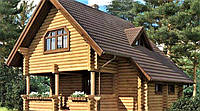 Дом деревянный из оцилиндрованного бревна 7х11 м