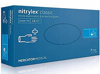 Перчатки нитриловые Nitrylex Black 100 шт. чёрные, синие S М