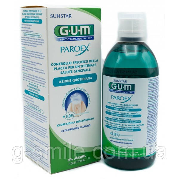 Ополаскиватель для полости рта GUM PAROEX, 0,06%, 500 мл - фото 1 - id-p1319456079