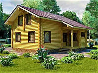Дом деревянный из оцилиндрованного бревна 9х9 м