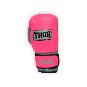 Перчатки боксерські THOR TYPHOON 14oz / Кожа /розово-біло-сері, фото 3
