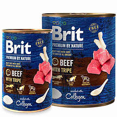 Вологий корм для собак Brit Premium By Nature Beef with Tripe 400 г (яловичина)