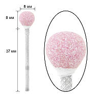 Фреза корундовая - шарик, диаметр 8 мм, розовый