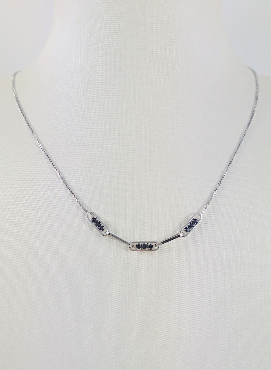 Срібне кольє CLT10371-чб, фото 1