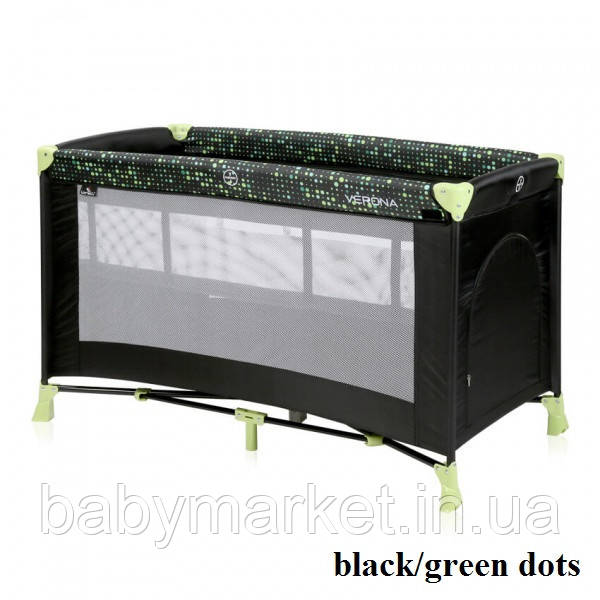 Манеж Lorelli VERONA 2L (black/green dots)