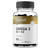 Жирные кислоты OstroVit Omega 3 D3+K2, 90 капсул