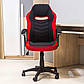 Крісло офісне ігрове Signal Camaro чорний з червоними вставками тканина, фото 3