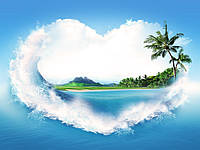 Картина на стекле "Остров влюбленных"