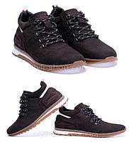 Мужские зимние кожаные ботинки ZG Chocolate Crossfit. Сапоги, кроссовки мужские зимние коричневые