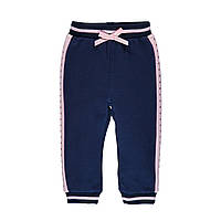 Трикотажные брюки со вставками для девочки Brums 203BEBM003-269 синие 86-98