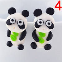 Сережки для дітей "Панда" - 2,5 см (глина)