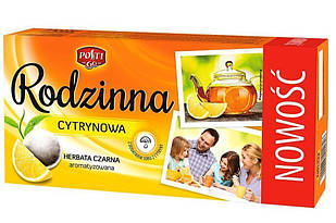 Чай чорний з лимоном пакетований Rodzinna Cytrynowa (лимон), 80шт (112г) Польща