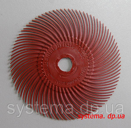 3M 30128 Scotch-Brite™ Bristle RB-ZB - Радіальна щітка 76х9 мм, P220, червона, фото 2