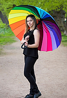 КАЧЕСТВЕННЫЙ женский зонт / Зонт Радуга / Парасоля жіноча різнобарвна