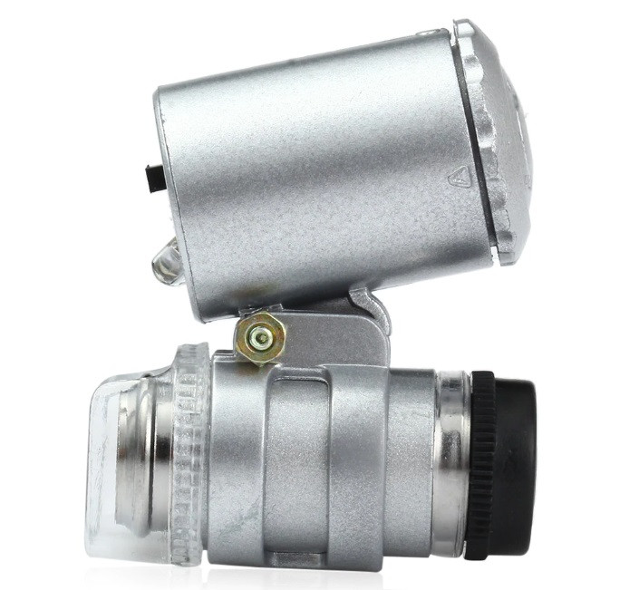 Кишеньковий мікроскоп 60X Сірий