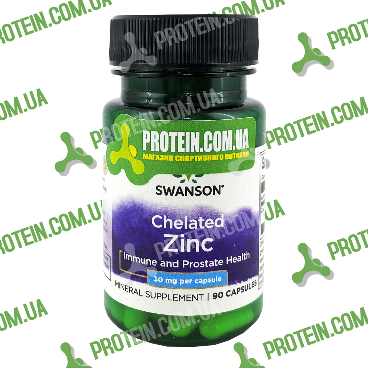 Імунітет Цинк Хелат Swanson Chelated Zinc 30 мг 90 капс
