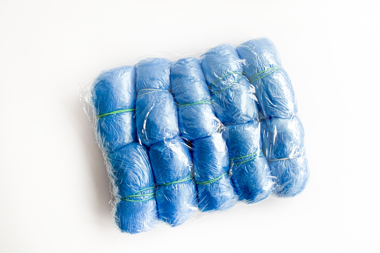 Бахилы полиэтиленовые одноразовые фасованные, 3.5 грамм, голубые, 100 шт - фото 5 - id-p1306709973
