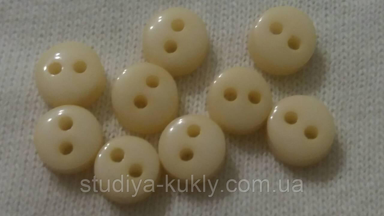 Гудзик для ляльок міні 6 мм. айворі, № 6.65, фото 1
