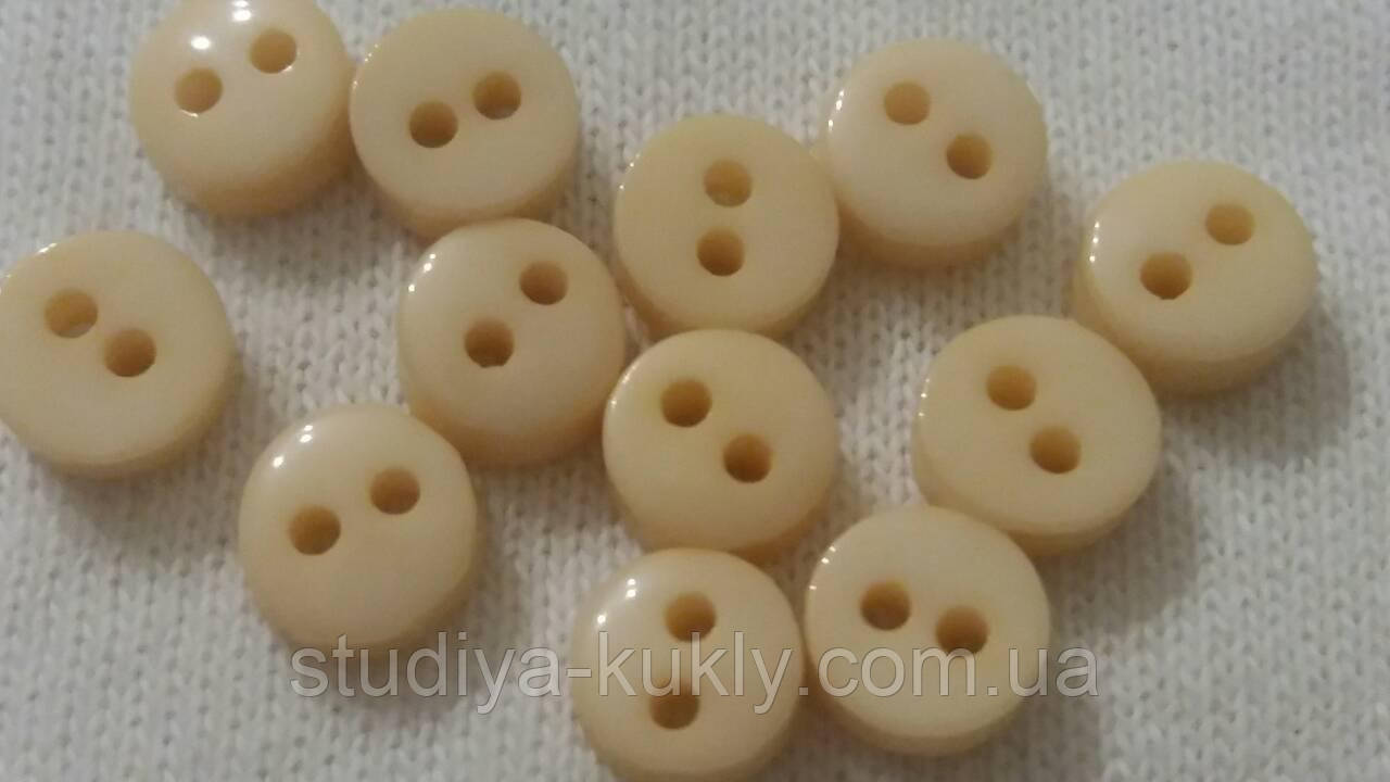 Гудзик для ляльок міні 5 мм. кремовий, № 6.44, фото 1
