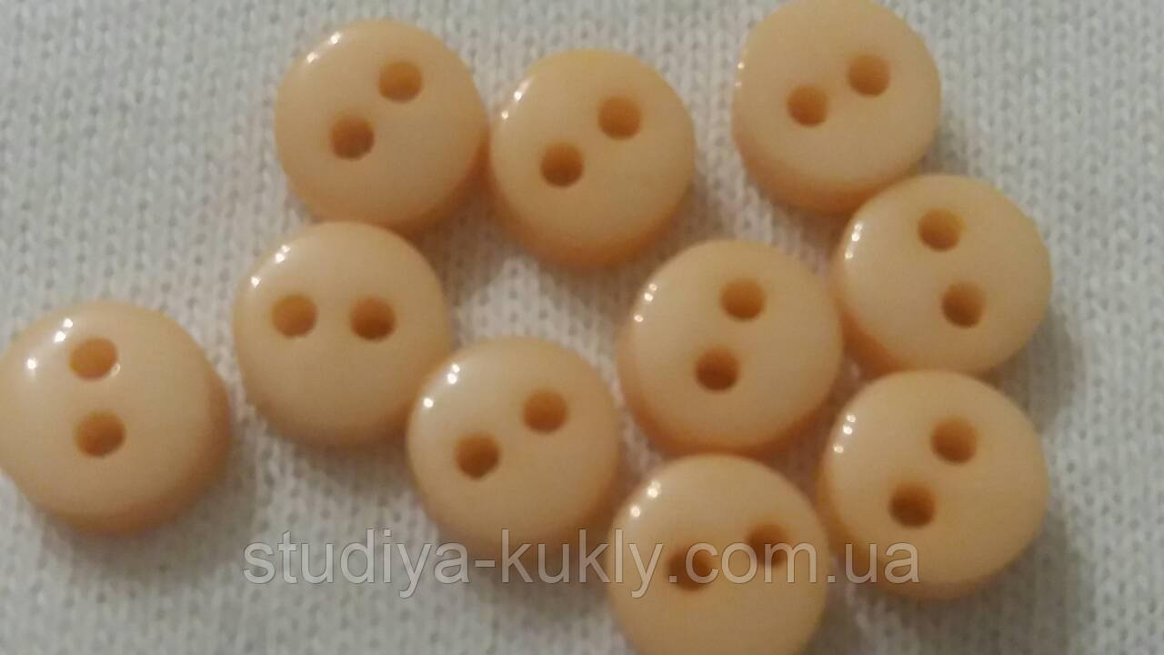 Гудзик для ляльок міні 5 мм. ПЕРСИКОВИЙ, № 6.45, фото 1