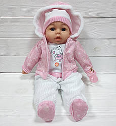 Лялька-пупс "Мій малюк", 45 см, говорить, M 4414 UA, читає вірш українською мовою, в рожевому з мишкою