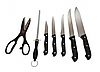 Набір Ножів з підставкою Bohmann BH-5103AS 7 предметів 6 Ножів | Ножі кухонні універсальний набір, фото 3