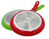 Сковорода млинна з антипригарним покриттям Con Brio CB-2424 (24см) | сковорідка Con Brio зелена, фото 3
