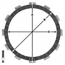 TRW MCC115-7 фрикційні диски HONDA CB 500,CBR 400/650,VT 600, XL 600 ,SUZUKI DR-Z 250 ,TRIUMPH DAYTONA 650, фото 3
