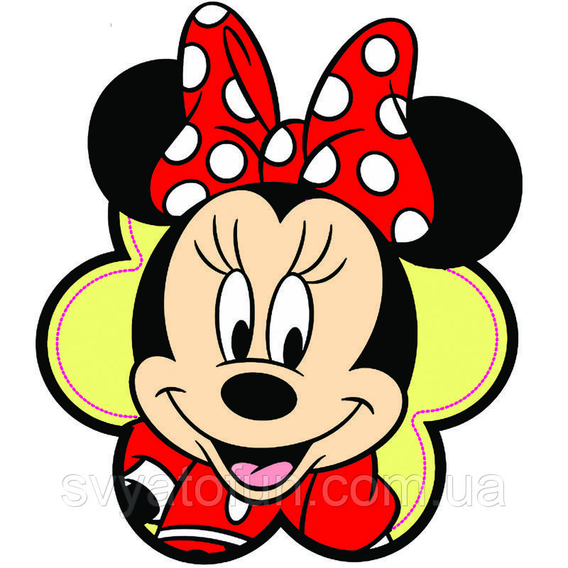 Наклейка на коробку "Мінні Маус" червоний бант 49х41см