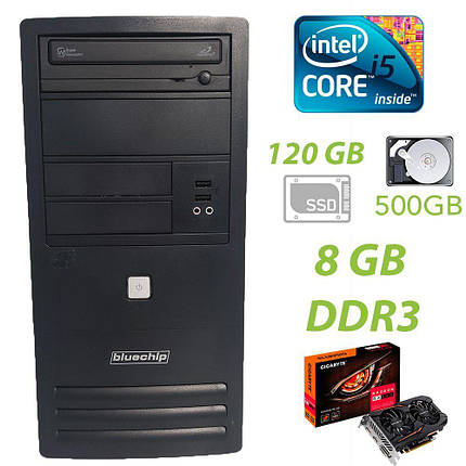 Bluechip Tower / Intel Core i5-3470 (4 ядра по 3.20 - 3.60GHz) / 8GB DDR3 / 120GB SSD new+500GB HDD / Radeon, фото 1