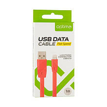 USB Cable Optima Flat Speed Lightning (C-015) Black