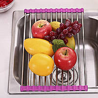 Сушилка для посуды на мойку (раковину) Kitchen Drainboard (Розовая) сушка посуды на раковине (NS)
