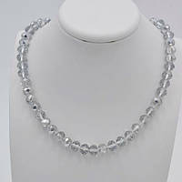 Буси кришталь білий зі сріблястим гальванічним покриттям 10х7 мм